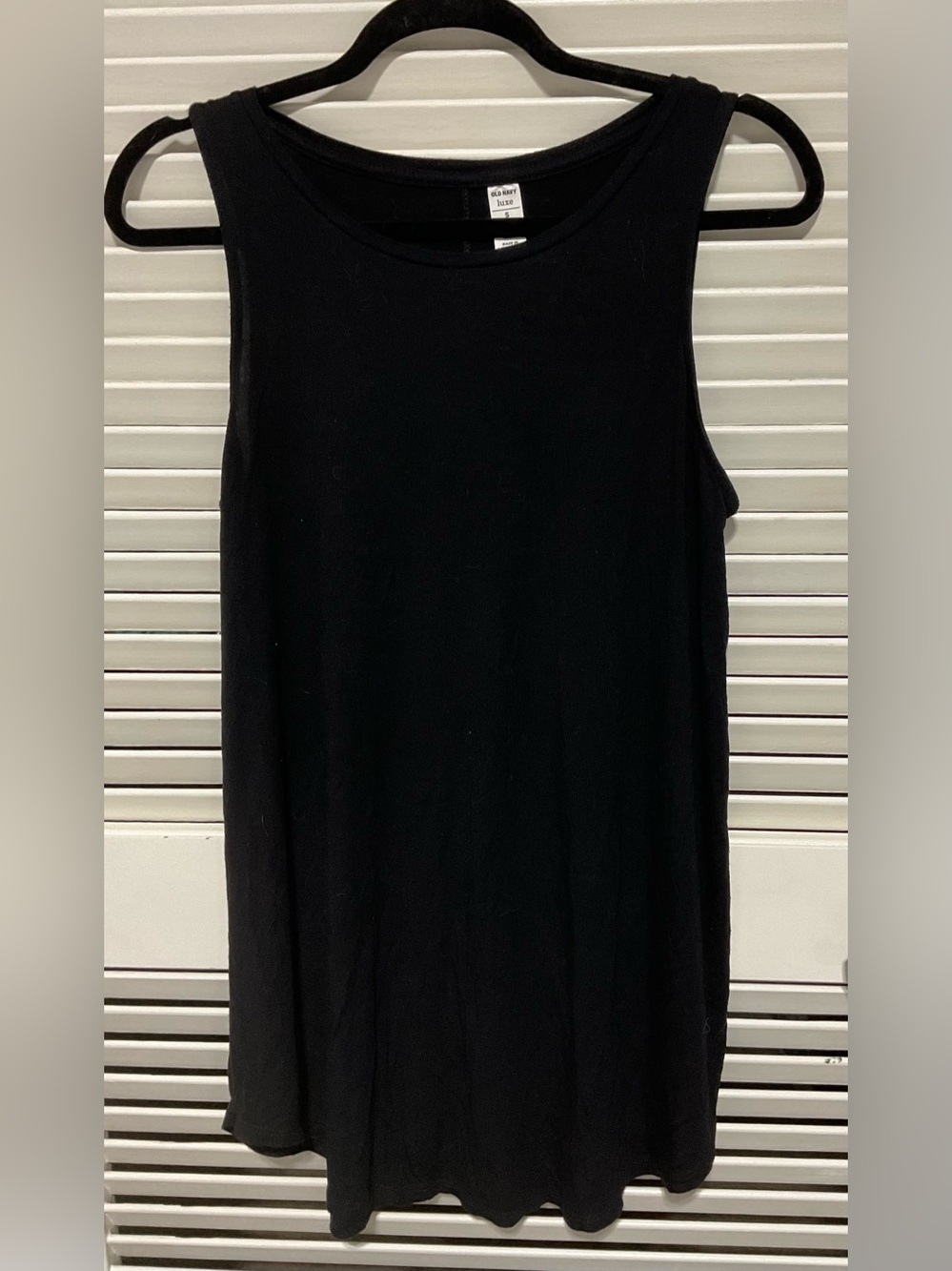 Old Navy Luxe Black Sleeveless Swing Tank Top Size Small Tall